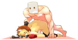 2boys anal buttsex femboy frogdust from_behind gay gloves lm_(oc) masked muscular muscular_male oc on_floor original_character size_difference submissive submissive_male sunglasses twink yaoi