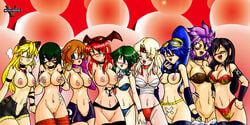 9girls breasts digimon exveemon female flamedramon guilmon leomon multiple_girls ogremon pussy ranamon renamon vcampan weregarurumon