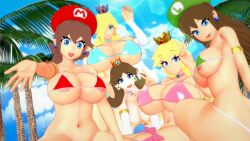 3d 5girls big_breasts blue_eyes breasts brown_hair bust busty chest curvaceous curvy curvy_figure female female_focus hips hourglass_figure huge_breasts human italian italian_female kaoskatsu large_breasts legs light-skinned_female light_skin lips luigi luigiette mariette mario mario_(series) mature mature_female multiple_girls new_super_mario_bros._u_deluxe nintendo princess_daisy princess_peach princess_rosalina rule_63 sisters slim_waist super_crown super_mario_bros. super_mario_sisters thick thick_legs thick_thighs thighs voluptuous waist wide_hips