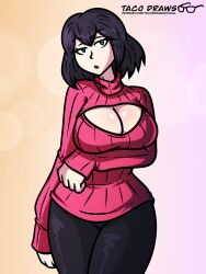 anri_(obsidian_blaze) anri_watanabe_(obsidian_blaze) asian_female fully_clothed keyhole_clothing keyhole_sweater keyhole_turtleneck obsidian_blaze tacodraws tagme