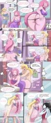 adventure_time comic comic_strip female finn_the_human free_use full_comic hermitmoth marceline pink_body pink_hair pink_skin princess_bubblegum sex shower straight used vagina vaginal_penetration vaginal_sex