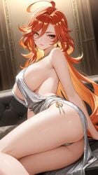 1girls ai_generated alluring ass ass azur_lane background backless_outfit bangs bare_arms bare_legs bare_shoulders big_breasts breasts cleavage commentary_request cosplay couch dress earrings elegant female female_focus female_only genshin_impact hair hair_between_eyes hoyoverse indoors inside large_breasts legs lia_the_busty_redhead lipstick long_eyelashes long_hair looking_at_viewer makeup mature mature_female mavuika_(genshin_impact) no_bra orange_eyes orange_hair panties pantyshot pose posing presenting_hindquarters seductive seductive_look seductive_pose seductive_smile self_upload sexy sexy_pose sideboob sitting skimpy skimpy_clothes smile smiling_at_viewer solo solo_female solo_focus st._louis_(luxurious_wheels)_(azur_lane)_(cosplay) suggestive suggestive_look suggestive_pose tagme thighs wavy_hair