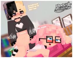 1boy 1girls elliot_grimes_(odysseyellie) femboy heart-shaped_pupils mine-imator minecraft odysseyellie tagme zoey_(zoeyistoosmall)