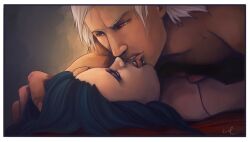 1boy 1girls female hidan kissing konan male male/female missionary_position naruto naruto_(series) naruto_shippuden piercing straight suggestive villain white_hair