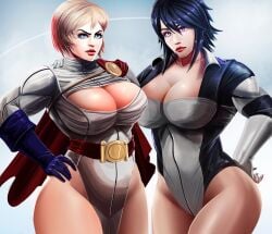 2girls alien alien_girl alien_humanoid alien_look_like_human ass atlee big_ass big_breasts blonde_hair blue_eyes breasts bust busty chest curvaceous curvy curvy_figure dc dc_comics digital_media_(artwork) earth_2 female female_focus hero heroine hips hourglass_figure huge_breasts humanoid johntazukura justice_society_of_america kara_zor-l karen_starr kryptonian large_breasts legs light-skinned_female light_skin lips mature mature_female power_girl short_hair slim_waist stratan superhero superheroine superman_(series) terra_(dc) thick thick_ass thick_hips thick_legs thick_thighs thighs top_heavy voluptuous waist wide_hips