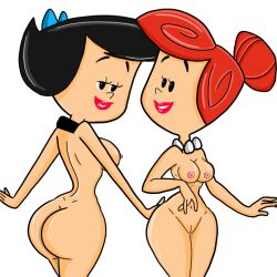 2girls ass betty_rubble big_ass big_butt breasts butt hanna-barbera huge_ass huge_butt milf multiple_girls naked nipples nude pussy rule34draw the_flintstones vagina wilma_flintstone