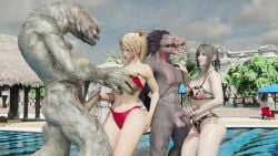 2boys 2girls 3d alien angry animated aranea_highwind bikini crossover dead_or_alive eastern_and_western_character female final_fantasy final_fantasy_xv gamingarzia grabbing_breasts group_sex halo_(series) hand_on_chest handjob koei_tecmo male monster mp4 muscular muscular_male pool sangheili sarah_bryant sega shorter_than_10_seconds size_difference skirmisher sound tagme video virtua_fighter