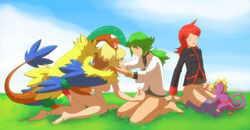 archeops human kecleon male multiple_boys natural_harmonia_gropius penis pokemon pokephilia silver_(pokemon)