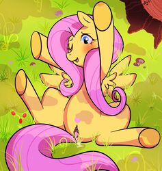 female female_only feral fluttershy_(mlp) friendship_is_magic inkcookie my_little_pony nude pegasus pussy solo tagme