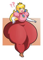 ass_bigger_than_head ass_focus big_ass clothed female female_only huge_ass hyper_ass mario_(series) nintendo princess_peach unknownrez