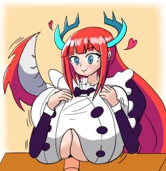 1girls alternate_breast_size dragon_girl duel_monster kitchen_dragonmaid milking tomkiti6744 yu-gi-oh!