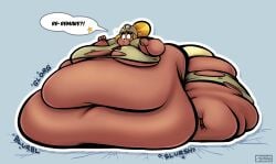 1girls bloated_belly fat fat_rolls goomba goombella huge_belly huge_breasts hyper hyper_belly hyper_fat mario_(series) morbidly_obese obese onomatopoeia panties paper_mario paper_mario:_the_thousand-year_door solitaryscribbles stomach_noises text text_bubble thick_thighs