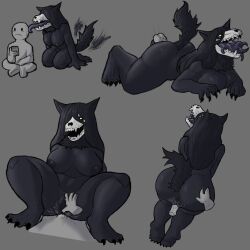 1boy 1boy1girl 1girls anon anthro areolae ass ass_grab big_breasts big_butt black_body black_fur black_hair black_sclera breasts bush busty canid clothing doggy_style duo female furry genital_fluids genitals hair_covering_eye hairy_pussy human_on_anthro human_penetrating jumpsuit large_breasts laying_down long_tongue mal0 male male/female male_penetrating malo monster monster_girl mr_dinobutt multi_tongue nipples nude open_mouth orange prison_uniform riding riding_penis scp-1471 scp-1471-a scp_foundation sex skull skull_head spacedevildino tail tongue vaginal_penetration wolf_ears wolf_girl