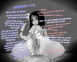 1boy 1girls ass azumanga_daiou big_ass big_penis dirty_talk english_text female huge_ass male osaka_ayumu_kasuga penis size_talk text uncensored wiirart