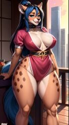 ai_generated animal_ears animal_humanoid anthro ass big_ass big_breasts cute female female_only furry furry_ass furry_breasts furry_ears furry_female furry_only furry_tail hi_res hyena hyenaloverai mai_shiranui_furry mammal nai_diffusion seductive stable_diffusion