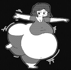 1girls big_breasts huge_ass huge_belly nyx_(nyx_crabbing) nyx_crabbing oc original_character pixel_art yoga yoga_pose