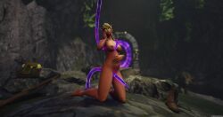 1girls 3d blood_elf elf female female_only looking_at_viewer mottec nude pregnant solo tentacle vinesenia warcraft world_of_warcraft wow