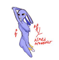 armedantagonist artist_name artist_signature ass chest_tuft genitals glitch_productions gooseworx hand_over_head holding_penis humanoid jax_(the_amazing_digital_circus) lagomorph leporid looking_back male male_focus male_only mammal nude penis pose rabbit shy slim solo solo_male the_amazing_digital_circus tuft wide_hips