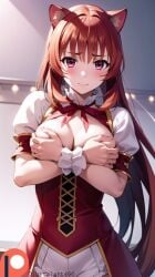 ai_generated anime_style breast_grab breasts breasts_covered hand_bra raphtalia the_rising_of_the_shield_hero