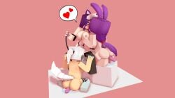 3d 3girls botaokami bunny_ears bunny_girl cat_ears collar dildo_in_pussy erect_nipples horny_female humanoid kissing lesbian_sex maid_hat mine-imator minecraft mira_(miramiusaga) nude_female outside ponytail purple_hair pussy_licking sex_toy stockings tagme v_(botaokami) white_hair wolf_girl wolf_tail wolffy_(botaokami) yuri