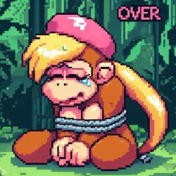 ai_generated bondage bound captured crying defeated defeated_heroine dixie_kong donkey_kong_(series) furry game_over tagme tied_up