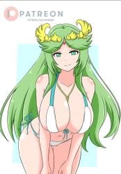 1girls breasts female female_only green_eyes green_hair kid_icarus nintendo noboru palutena solo tagme