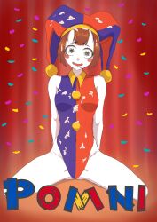 2023 2d 2d_(artwork) 2d_artwork artist_request breasts brown_hair cum cum_on_body cum_on_hair female glitch_productions gloves gooseworx jester jester_cap jester_costume jester_girl jester_hat jester_outfit looking_at_viewer pomni pomni_(the_amazing_digital_circus) saliva_drip short_hair small_breasts spread_legs the_amazing_digital_circus thighs white_body