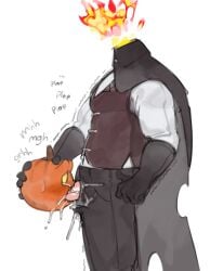 blowjob clothing cum cum_in_mouth fucking_pumpkin gay halloween headless headless_horseman horseman kogito literature male_only monster muscular_male penis public_domain pumpkin pumpkin_head self_sucking sucking sucking_penis yaoi