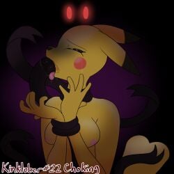 anthro asphyxiation bodily_fluids bound choking cyanosis cybeeyoru female forced generation_1_pokemon generation_7_pokemon ghost glowing glowing_eyes hi_res kinktober kinktober_2023 mimikyu nintendo nipples nude oral page_22 penetration pikachu pokemon pokemon_(species) questionable_consent saliva solo spirit tears tentacle tentacle_penetration wrists_tied