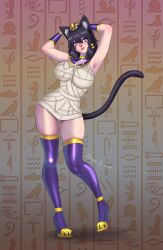 arm_bracelets armwear bandages big_breasts black_hair black_tail bracers busty cat_ears cat_tail catgirl cobra dick_sucking_lips egyptian egyptian_clothes egyptian_eyeliner egyptian_headdress eyeliner gold_jewelry hair_rings headwear hieroglyphics hourglass_figure large_breasts looking_at_viewer mummy mummy_costume mummy_girl mummy_wrappings nselever paw_boots pinup pinup_pose plump_lips purple_eyes purple_eyeshadow streamer tail thatspookynekogirl thick_thighs thigh_boots thigh_highs twitch virtual_youtuber vtuber wesekh wrist_cuffs