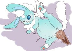 absurd_res belly big_belly birth bodily_fluids contraction contractions crowning darlondemonic eevee eeveelution fakemon female feral generation_1_pokemon hi_res nintendo pokemon pokemon_(species) pregnant push pushing solo sweat water_break water_breaking