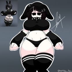 armwear ass black_eyes breasts bunny_ears chains curvy curvy_body curvy_female curvy_figure goth goth_girl mike_(desloq) neckwear roblox robloxian rule_63 thick thick_ass thick_thighs thighhighs tiktok white_skin