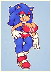 bimbo bimbo_body bimbo_lips bimbofied breasts cleavage female female_focus female_only genderswap_(mtf) high_heels huge_ass huge_breasts lips medium_support_(meme) meme_attire midriff red_shorts rule_63 sega sonic_(series) sonic_the_hedgehog sonic_the_hedgehog_(series) sonique_the_hedgehog sports_bra sports_shorts sportswear stunnerpony thick_thighs wide_hips