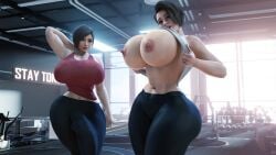 3d 3d_(artwork) ada_wong bare_breasts big_breasts big_penis breasts bulge capcom dickgirl exposed_breasts futanari huge_breasts huge_cock jarri34 jill_valentine large_breasts large_penis penis resident_evil tight_clothing tight_pants