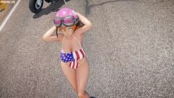 1girls 3d 60fps america american_flag_print animated ass ass_shake audible_music big_ass big_breasts bouncing_breasts breasts casual curvy dancing desert eyewear_on_headwear female female_only flag_print goggles hands_behind_head headwear highres highway human jic_jic large_filesize leotard looking_at_viewer medium_hair mikumikudance_(medium) mmd motorcycle motorcycle_helmet music no_sex no_visible_genitalia nora_valkyrie orange_hair orange_hair_female outdoors pale-skinned_female pale_skin perky_breasts pink_headwear road rooster_teeth rwby shiny_skin shoes smile solo sound standing swimwear tagme video voluptuous watermark