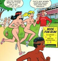 archie_comics betty_and_veronica casual completely_nude dark_skin female human marathon nudist pale_skin public reupload