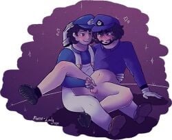 <3 assisted_masturbation blush dreamcore gay handjob heart heart_pupils human human_only intimate legs_apart looking_pleasured love male male/male male_only partially_clothed shirt_lift sitting_on_lap smg3 smg4 smg4_(character) softcore tangled_legs toony vanilla vulnerable