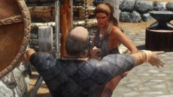 3d adrianne_avenicci bijin brown_hair clothes female imperial nonstickypants sex skyrim the_elder_scrolls