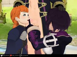 1boy 2girls 3d annette_fantine_dominic blue_eyes breasts coat dual_persona female female_focus ffm_threesome fire_emblem fire_emblem:_three_houses fire_emblem_awakening gloves hand_on_head imminent_oral imminent_sex medium_breasts mikey_obscurest morgan_(fire_emblem) morgan_(fire_emblem)_(female) morgan_(fire_emblem)_(male) multiple_girls multiple_persona naked_coat nintendo open_mouth orange_hair outdoors penis penis_awe purple_hair selfcest short_hair small_breasts smile threesome touching_penis