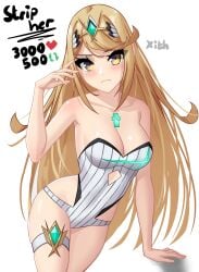 breasts core_crystal female female_only looking_at_viewer mythra nintendo solo swimsuit tagme x_xith_x xenoblade_(series) xenoblade_chronicles_2