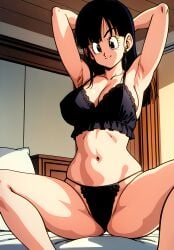 1girls ai_generated big_breasts breasts chichi dragon_ball female female_only huge_breasts large_breasts long_hair navel solo solo_female subaruarm thick_thighs thighs underwear voluptuous