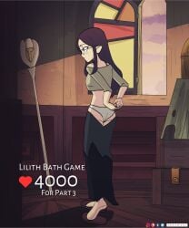 female female_only glasses keetydraws lilith_clawthorne pointy_ears solo strip_game the_owl_house