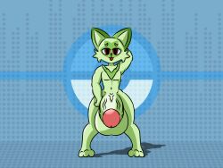 anthro balls big_balls big_penis domestic_cat felid feline felis generation_9_pokemon genitals hi_res hyper male mammal nintendo nsfwlittleguy penis pokemon pokemon_(species) solo sprigatito