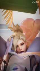 2girls 3d ass ass_up blonde_hair blue_eyes cunnilingus erect_nipples female female_only fit fit_female healer healslut jojo_3dart licking licking_pussy light-skinned_female mercy nipples oral overwatch overwatch_2 purple_skin see-through see-through_clothing tongue_out video_game_character watermark widowmaker yuri