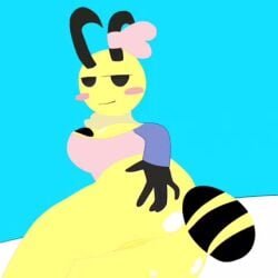 2d 2d_animation animated animation annabee_(woebeeme) anthro ass_grab basic_background bee female female_focus female_only grabbing_own_ass loop looping_animation lowres pyxill sound sound_effects tagme video woebeeme yellow_body