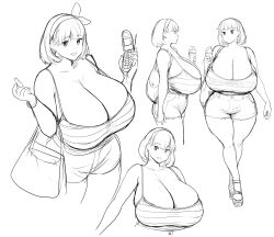 1girls 2023 absurd_res breasts cellphone cleavage clothed clothing curvaceous curvy earrings erkazooya female female_focus hips huge_breasts rina_atherina_(errorkazoo) short_hair shorts sketch solo solo_female solo_focus tank_top thick_thighs thighs top_heavy voluptuous wide_hips