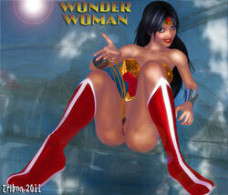 1girls 2011 3d 3d_(artwork) big_breasts black_hair blue_eyes boots bottomless breasts dc dc_comics erikon female female_only knee_boots pubic_hair pussy solo tagme wonder_woman wonder_woman_(series)
