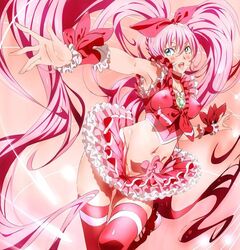 clothing cure_melody erect_nipples erect_nipples_under_clothes hibiki_hojo magical_girl niko_(tama) pretty_cure skirt small_breasts stockings suite_precure tagme