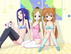 bra clothing cure_melody cure_rhythm hibiki_hojo kanade_minamino magical_girl nohma_sohma panties pretty_cure siren small_breasts stockings suite_precure