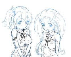 2girls clothing crossover fresh_precure! medium_breasts multiple_girls pretty_cure tagme tik urara_kasugano yamabuki_inori yes!_precure_5